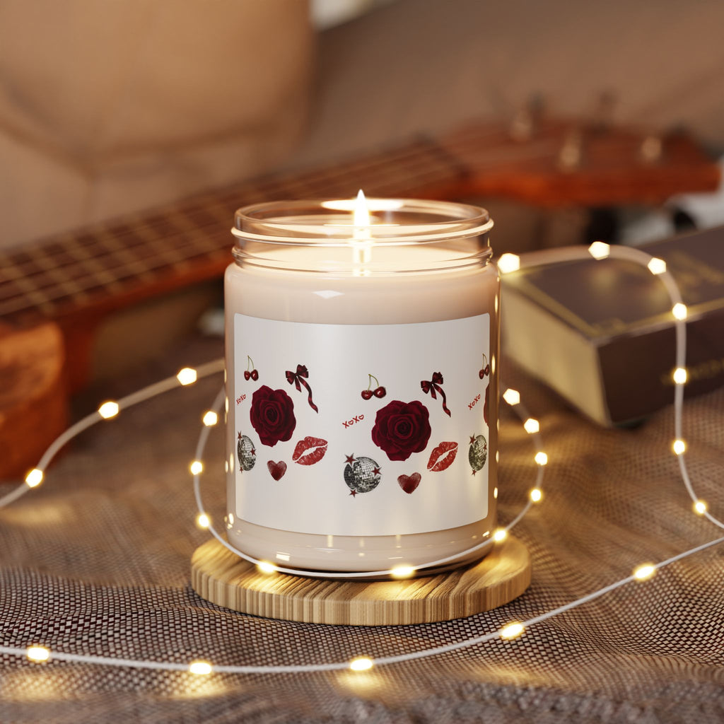 Romantic Rose & Cherry Scented Soy Candle — 9oz