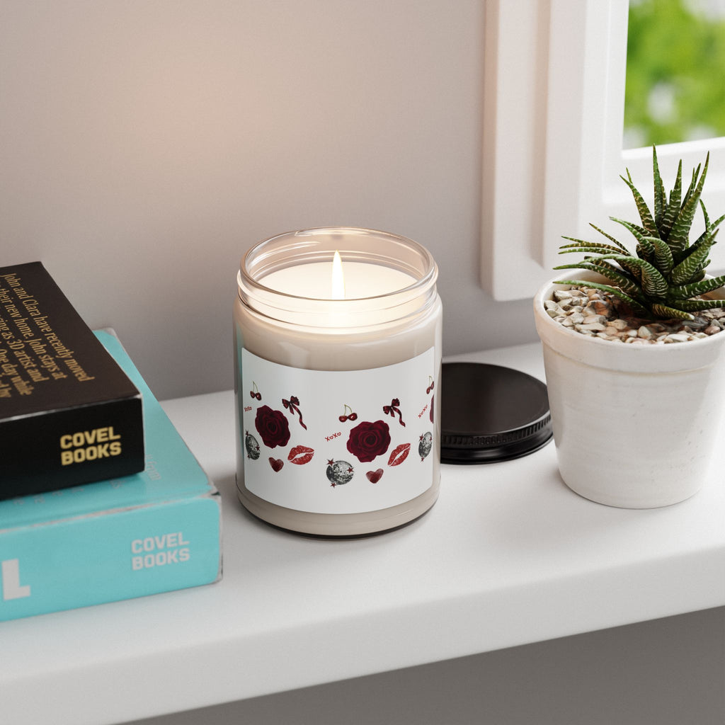 Romantic Rose & Cherry Scented Soy Candle — 9oz